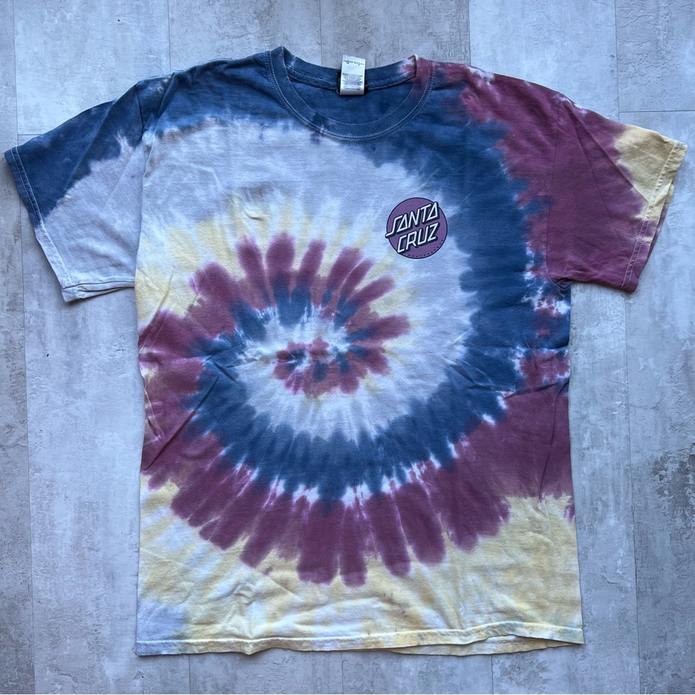 Santa Cruz Tie dye shirt size large hippie skateboarding surfing style